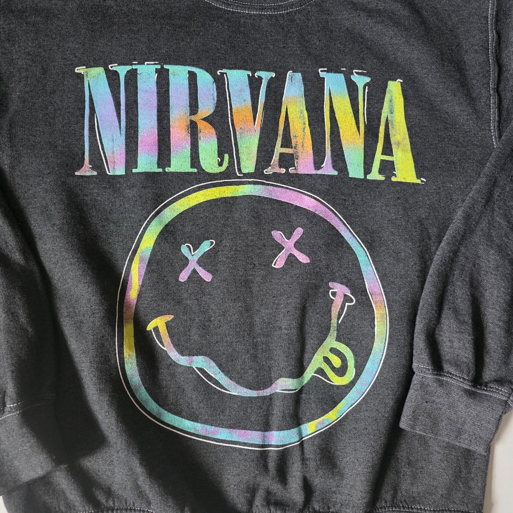 NIRVANA Charcoal Hoodie with Iconic Logo Size Xs Used Like New. - Picture 3 of 7